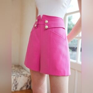MOTF Elegant Pink Women's Pearl Detail Shorts